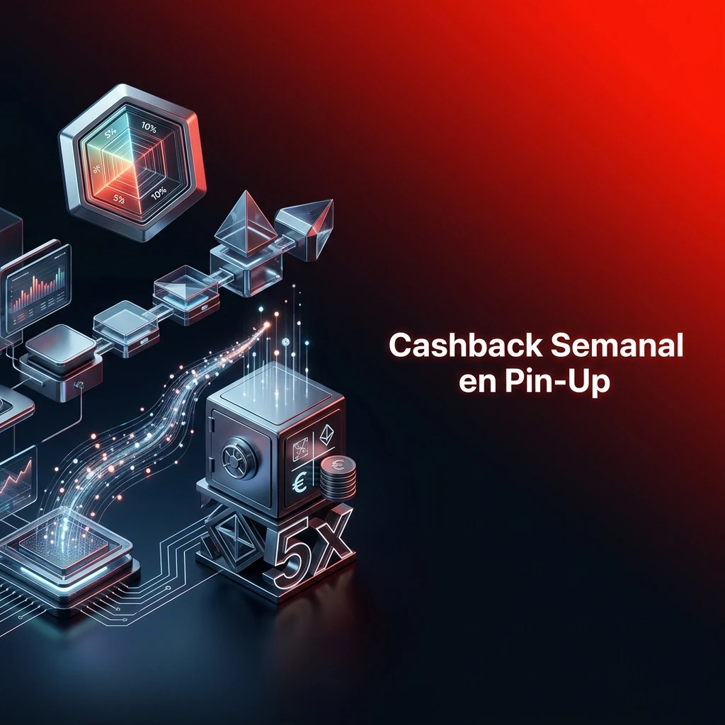 Cashback semanal Pin-Up: entre 5% y 10% sobre pérdidas netas, acreditado cada lunes con requisito de apuesta 5x