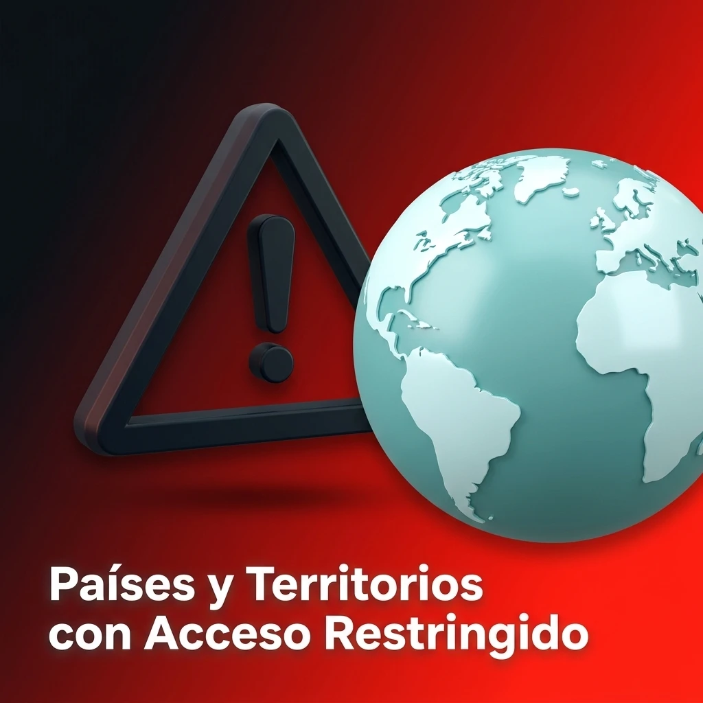 Mapa mundial con países y territorios con acceso restringido a Pin-Up por regulaciones de juegos de azar en línea