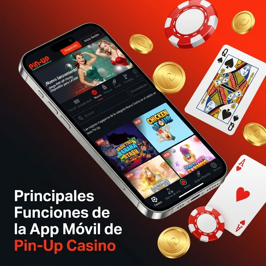 App móvil Pin-Up Casino con catálogo de 6000 juegos, apuestas en vivo y métodos de pago chilenos integrados